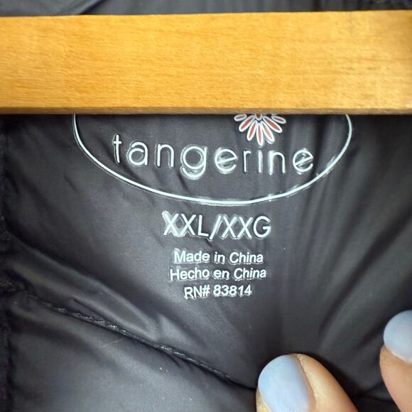 Tangerine Women Puffer Vest Size XXL Duck Down Filled Watercolor Outdoors Warm - Picture 3 of 5
